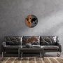 Wallity Accesorio Decorativo de Pared World Map 321, Madera y Metal, Negro y Nogal, 56 cm Diámetro